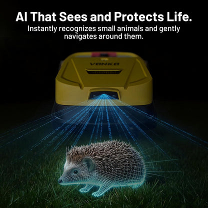 VONKO M200 robotic mower with night vision style detection for safer garden mowing conditions