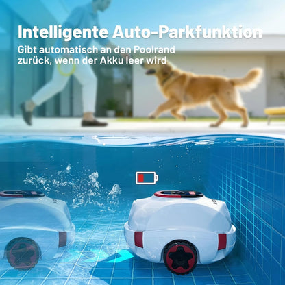 VONKO P10 cordless pool robot cleaning pool floor dirt and debris